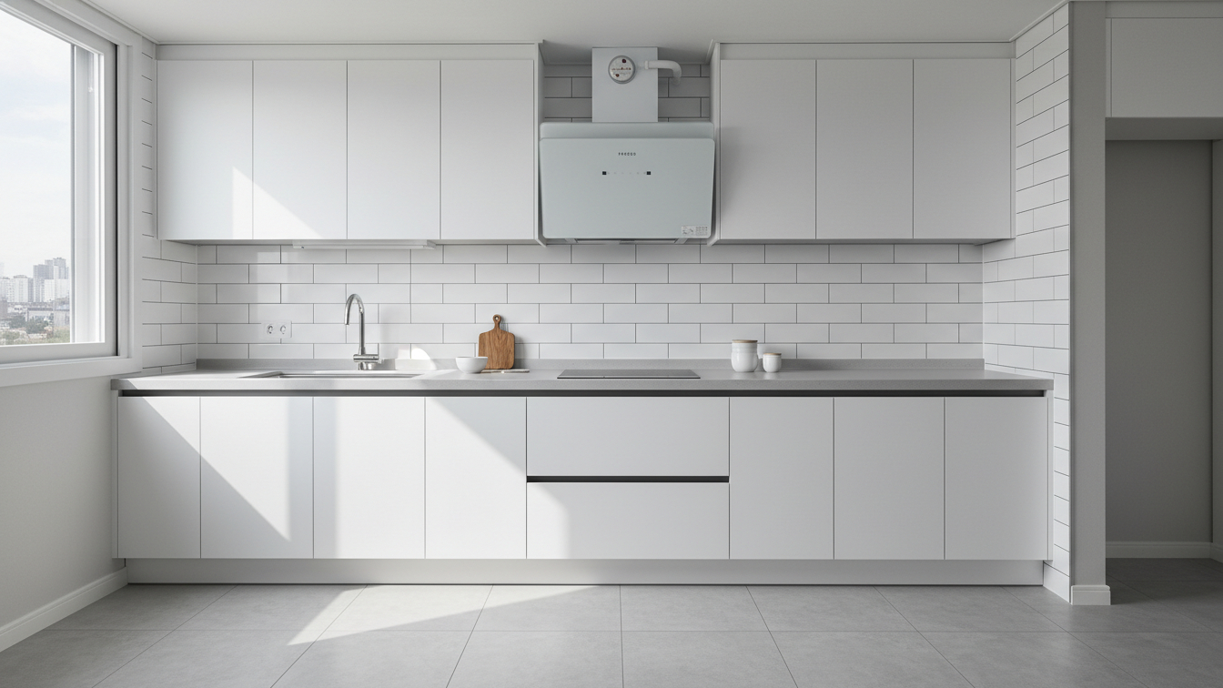 주거용 자동소화장치 제품 사진 (600x500) - 주방 천장 설치 모습